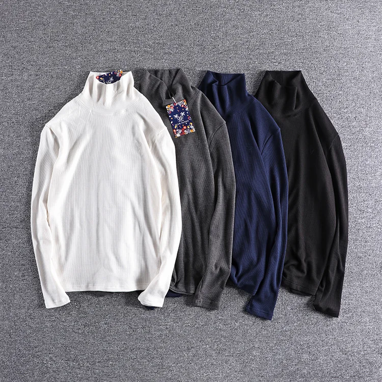 Winter New Men's Turtleneck Sweaters Long Sleeve Knitted Pullovers Men Solid Color Basic Slim Warm Jumper Turtleneck Pull WT927