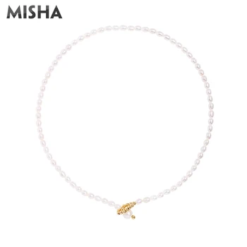 

MISHA New Pearl Necklace For Women High Quality Natural Pearl Necklace For Wedding Birthday Gifts Fashion Necklace 2296