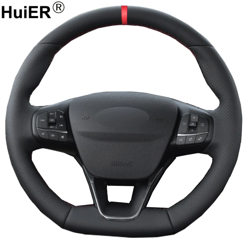 Hand Sewing Car Steering Wheel Cover For Ford Focus ST-Line Focus ST- Braid on the Steering wheel Volant