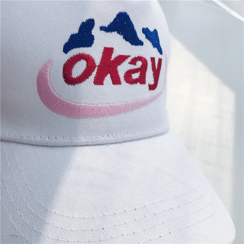 Ins же, шапка с надписью OK, шапка с белым утиным язычком, Корейская Женская Бейсболка yuansufeng, Весенняя и летняя шапка от солнца, тренд