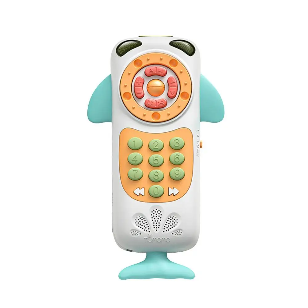 Black Tumama Baby Toy Mobile Phone Baby Multi-Function Remote Control Puzzle Early Education Music Contact Screen Smart Phone Toy - Цвет: Black