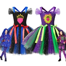 VOGUEON потомки 3 пачка для девочек платье детей Maleficent Uma Одри мал ЕВИ костюм принцессы вечерние костюмы на Хэллоуин