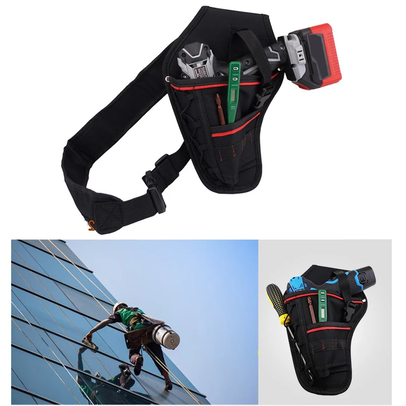 Multi-functional Waterproof Drill  Waist Tool Bag Electric Waist Belt Tool Pouch Bag for Wrench Hammer Screwdriver Cheap