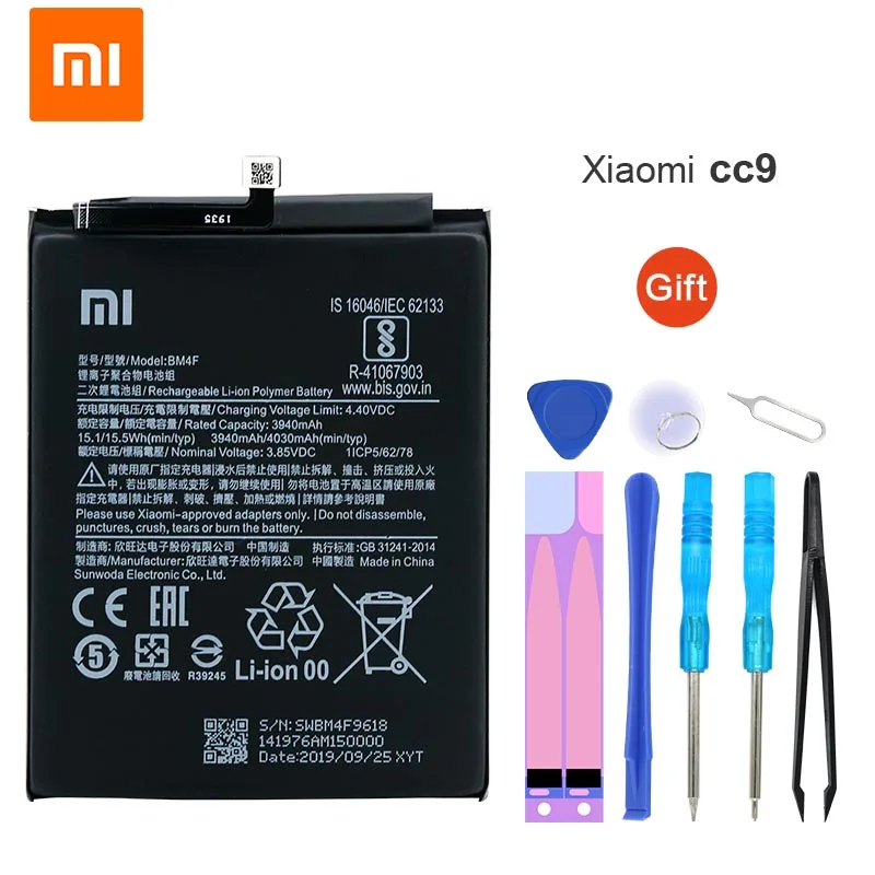 Xiao Mi аккумулятор BM4F 4030 мАч для Xiao Mi CC9e CC9 CC9 E высококачественный Сменный аккумулятор для телефона