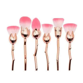 

Makeup Brushes Set Flower Unique Rose Foundation Blending Contour Cream Cosmetic Kit Professional Tools 6 Rose Makeup Brushes