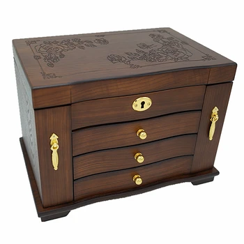 

Jewelry storage box wood high-grade exquisite large capacity European small luxury jewelry box Chinese style storage box