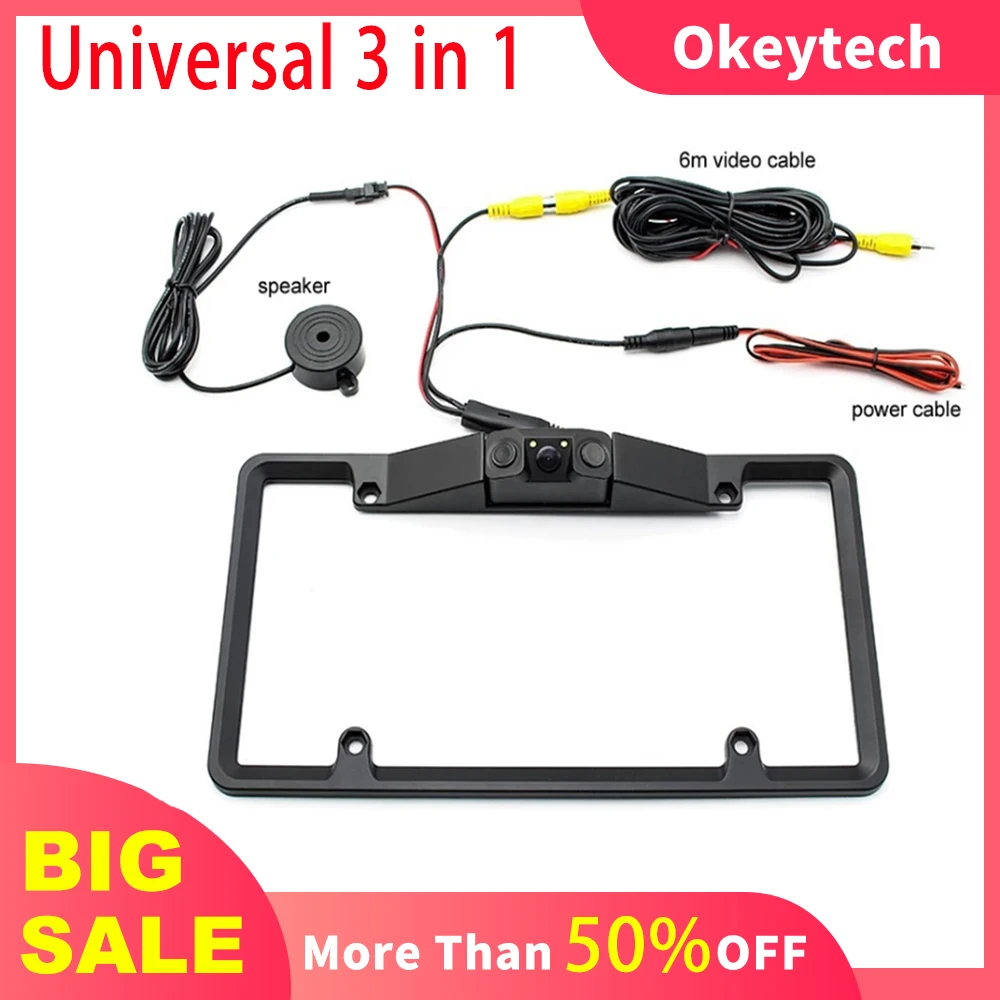 High Quality 3 In 1 Car License Plate Frame Parking Sensor System Car