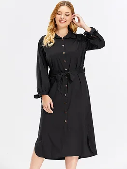 

JS867J-2019 autumn and winter new fashion women's long solid color casual dress