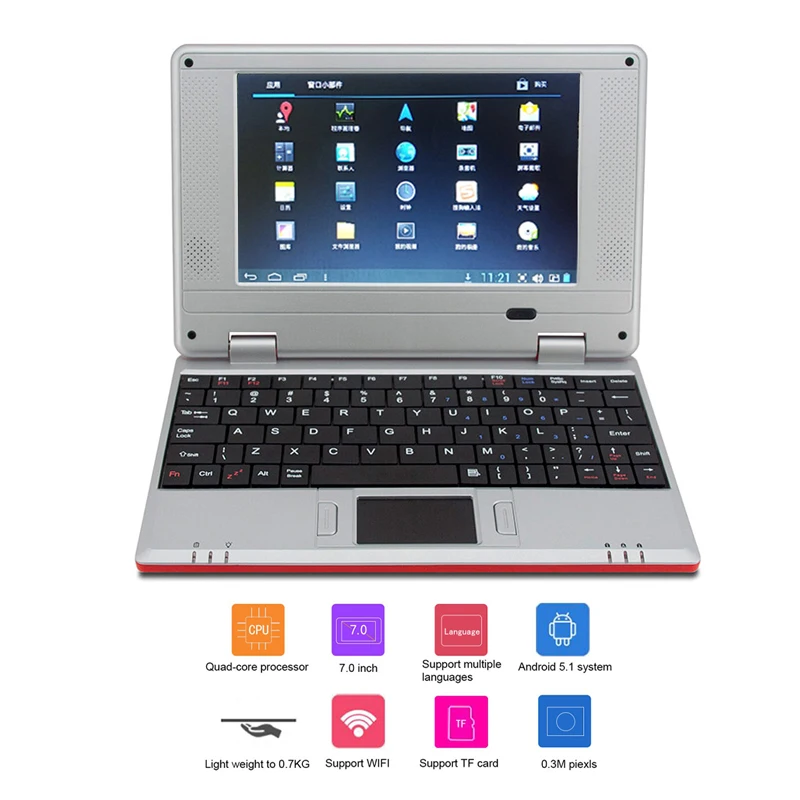 2021 Cheapest Portable Notebook Computer PC Quad Core 7" Mini Small