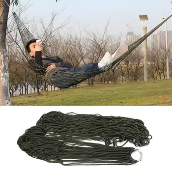 

Portable Nylon Rope Outdoor Swing Fabric Camping Hanging Hammock Canvas Bed 1 Pc
