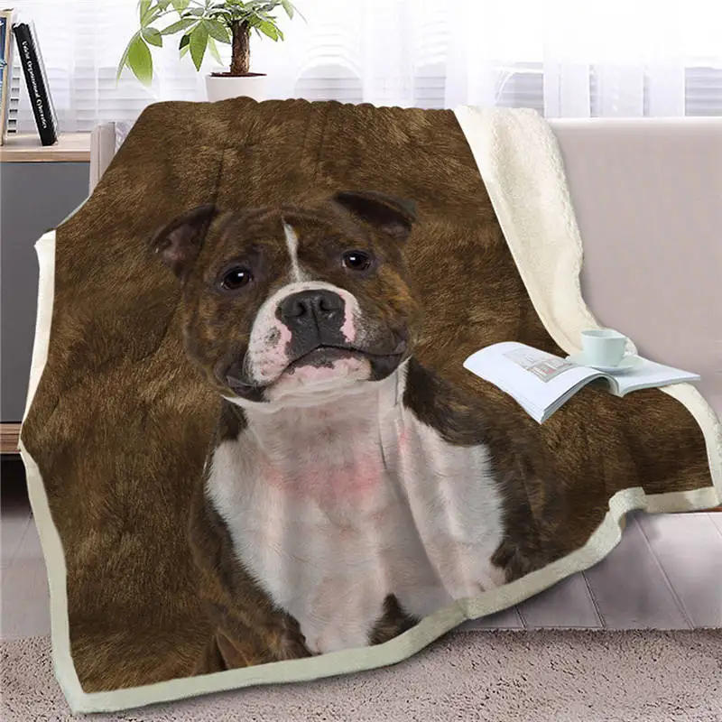 HM Life Sherpa Blanket on Beds Brown Dog Animal 3D Printed Throw Blanket for Adult& Kid Portable Wearable Travel Plush Blanket - Цвет: Dog15