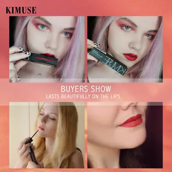 

Kimuse Muse Matte Lip Glaze with smoothness, long-lasting non staining, color developing and moisturizing velvet lipstick