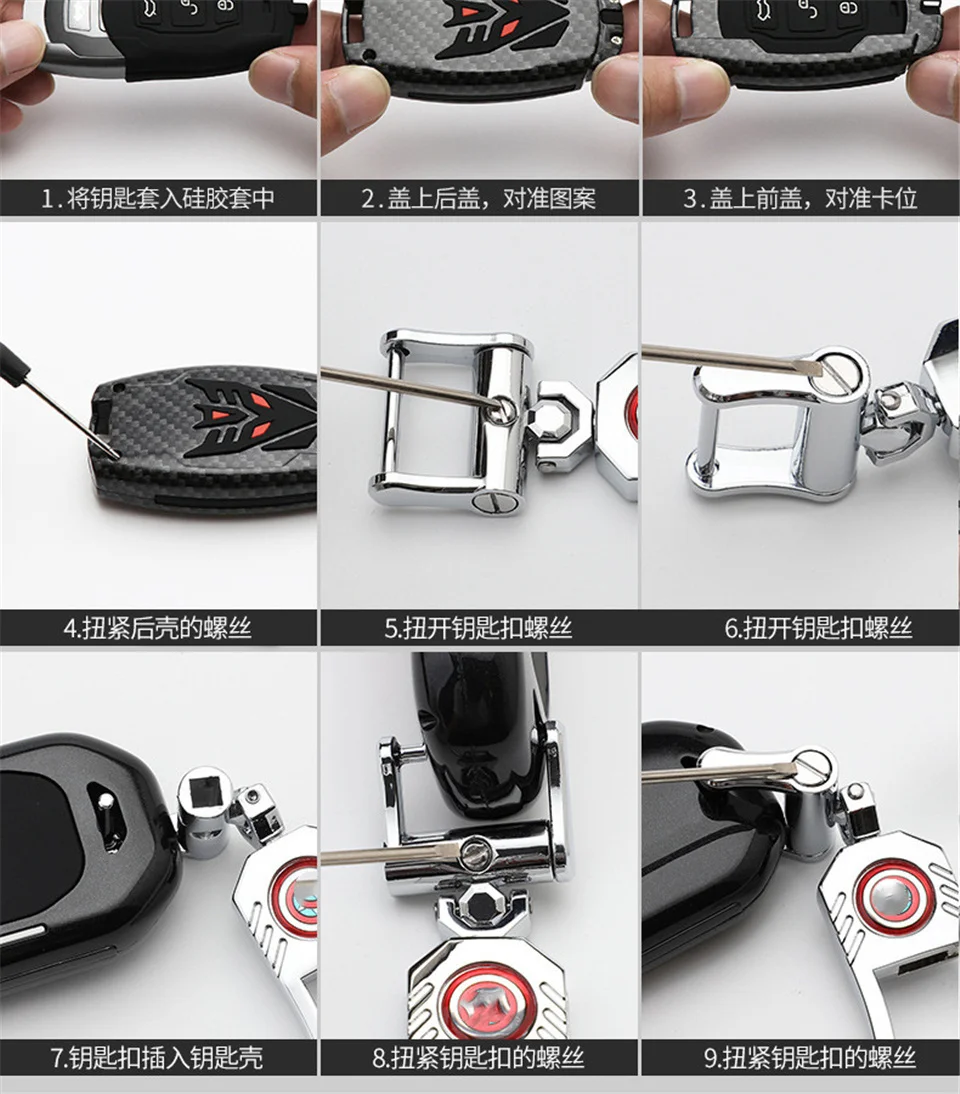 Custodia a 2 pulsanti per auto in fibra di carbonio per Honda Crv Civic Crad V Accord Pilot 2017 2016 2015 accessori portachiavi - Haf778d707f304883b913f39efe79403e5