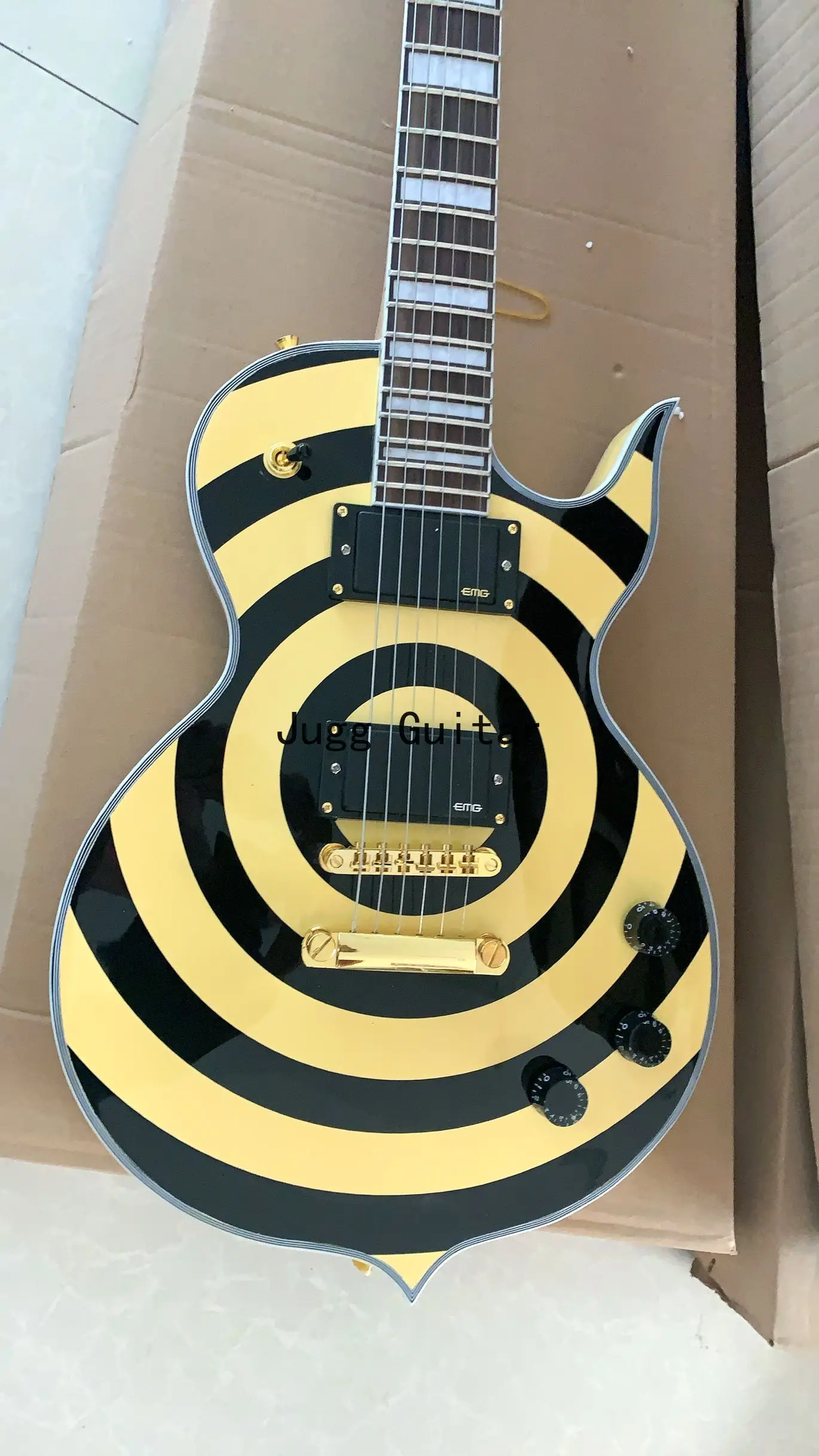 Zakk Wylde аудио Odin Grail Gangrene желтый кремовый черный Bullseye электрическая гитара с