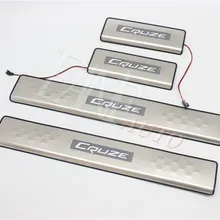 Нержавеющая сталь светодиодные пороги Накладка защита порогов защитная накладка для Chevrolet Cruze- B стиль