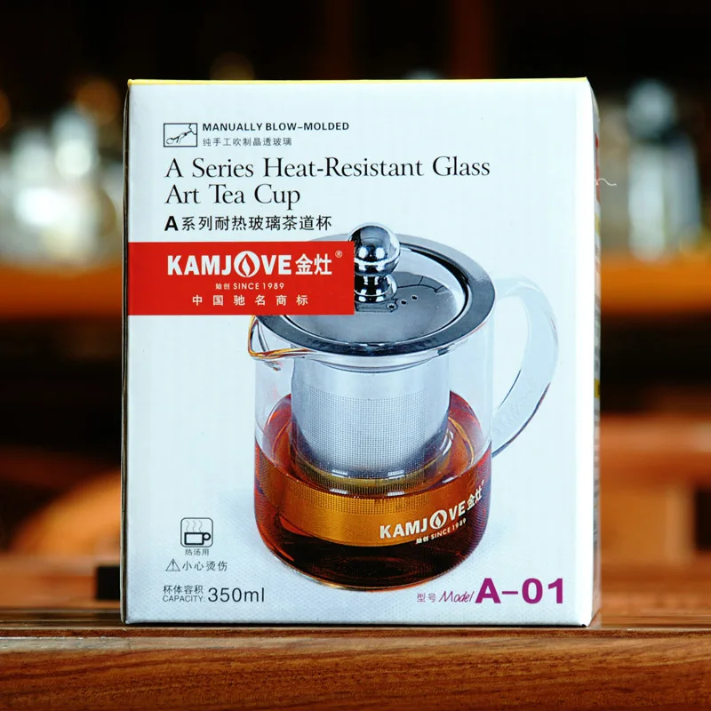 [GRANDNESS] Kamjove A-01 прозрачный стеклянный чайник с 304 тонкая нержавеющая сталь заварка 350 мл Kamjove Art чайная чашка Kamjove чайник