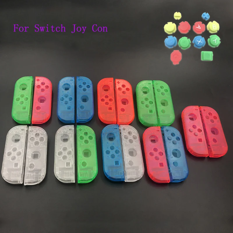 

10sets Plastic Joy Con Housing Case Cover For Nintendo Switch Clear Custom Controller Shell Colorful Buttons