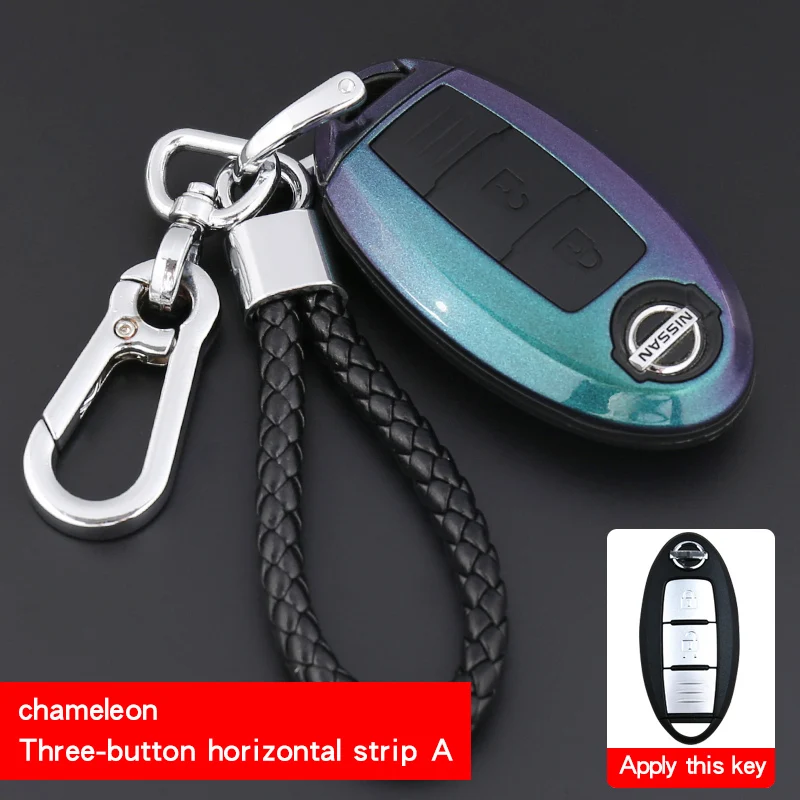 Applicabl toNissan sylphy T-trail Qashqai Teana Bluebird Tiida муранский автомобильный чехол для ключей с пряжкой силиконовый материал ударопрочный - Название цвета: Цвет: желтый