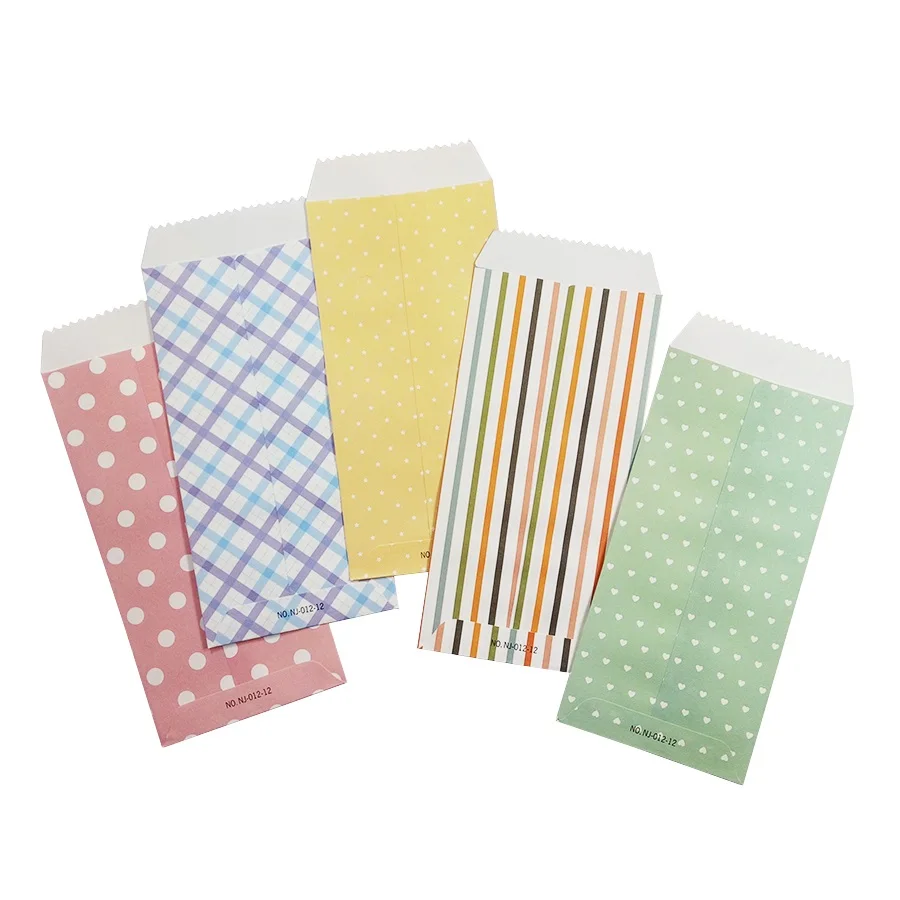 Dots Striped Envelope Creative DIY Paper Scrapbooking Gift Write letter stationery study student supplies 195x85mm 10Pcs/lot Kraft Paper Envelopes Window Envelopes Mailing Envelopes Mini Envelopes Seed Storage Envelopes