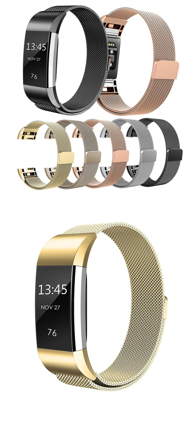 Для Milanese Loop forfitbit Charge 2 ремешок сменный наручный браслет из нержавеющей стали для FitBit Charge2 умные часы маленькие