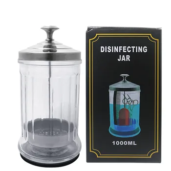 

Disinfecting Jar Sanitizer Salon/ Barber Comb Sanitizing Glass Disinfection Bottle for Manicure Tool Hairdressing Tools