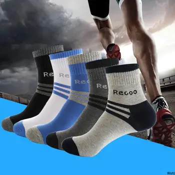 

New Pair of men's casual sports socks pure cotton sweat-absorbent breathable high-quality outdoor hiking warm socks suitable for