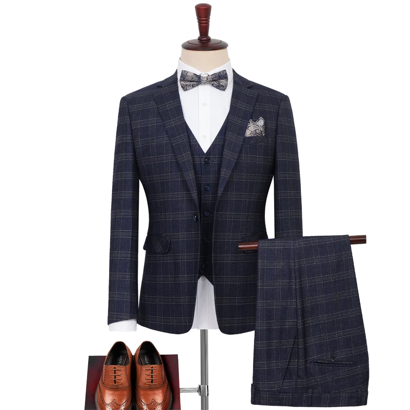 5XL 6XL 7XL 8XL 9XL бренд Весна роскошный высококачественный деловой повседневный мужской свадебный банкетный костюм(пиджак+ жилет+ брюки