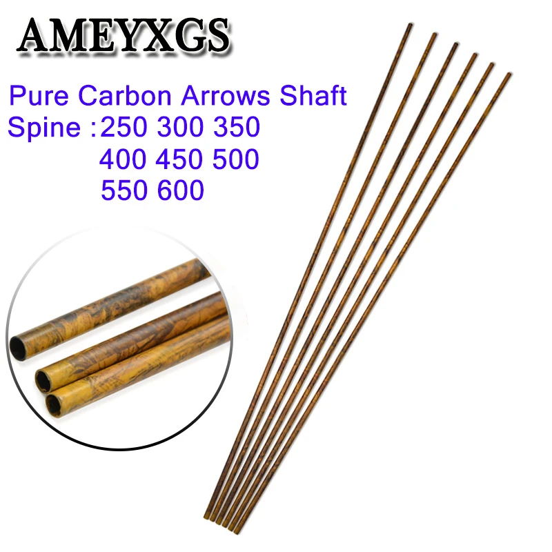 Arrows & Parts 30" Archery Arrows Pure Carbon SP500 Shaft 6.2mm Quiver