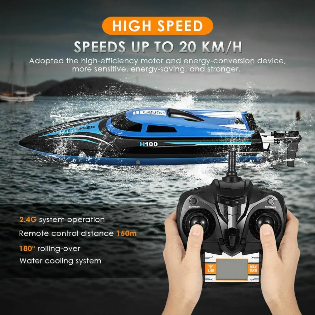 

Remote Control Boat Speed Racing High Speed Water Cooled RC Speedboat Toy Ship Model Educational Children's Toys