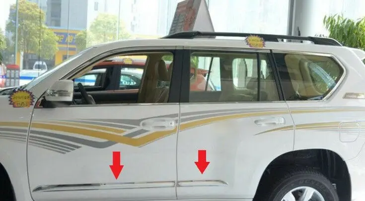 Хромированная Боковая дверь литья отделка для TOYOTA FJ150 Prado 2010 2011 2012 2013
