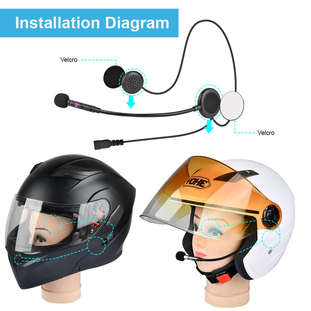 Bluetooth гарнитура Fodsports F1 Беспроводная мотоциклетная с микрофоном и поддержкой 5