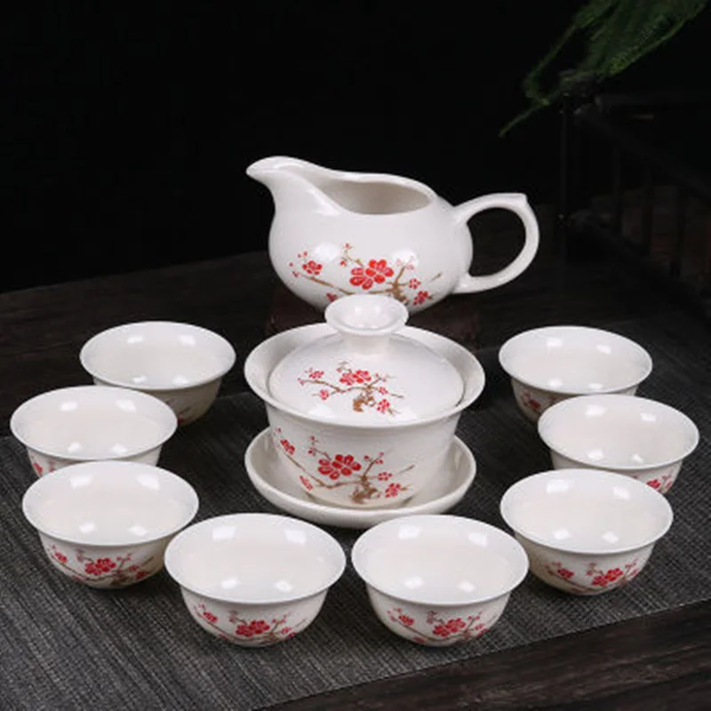 CJ189 Chinese Kung Fu Tea Set Drinkware Purple Clay ceramic Binglie include Tea pot Cup, Tureen Infuser Tray Chahai
