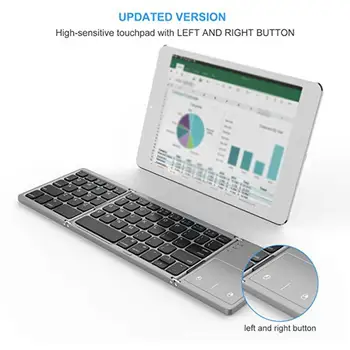 

Mini Compact Triple Folding Keyboard Portable Cool Wireless Phone Tablet Keyboard With Mouse Touchpad