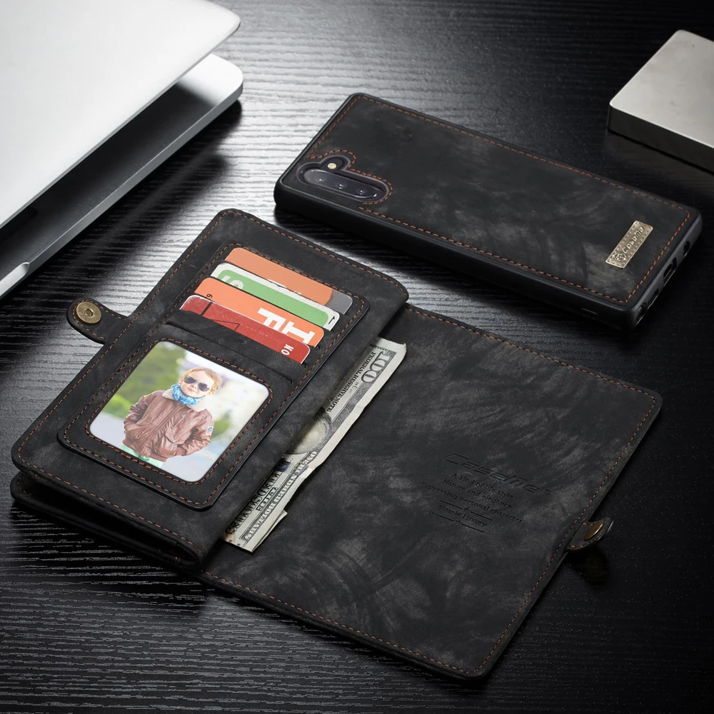 sFor Coque Samsung Galaxy Note 10 Case Cover Real Leather Wallet Zipper Flip Case for Samsung Galaxy Note 10 Note10 Plus Cover