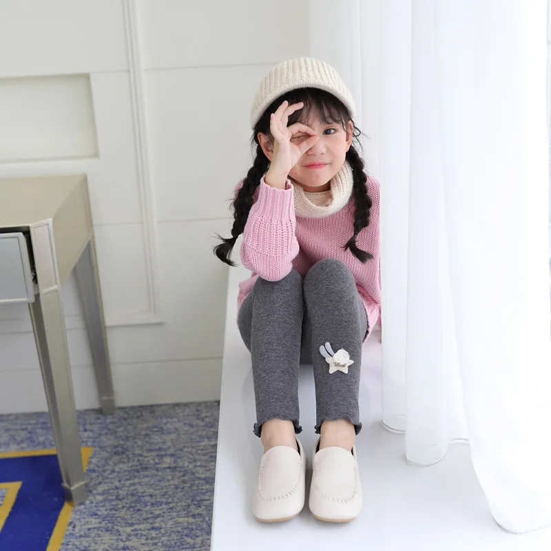 Winter Style New Products Crawler CHILDREN'S Warm Pants Cotton Super Soft Brushed And Thick Girls One-piece Leggings Outer