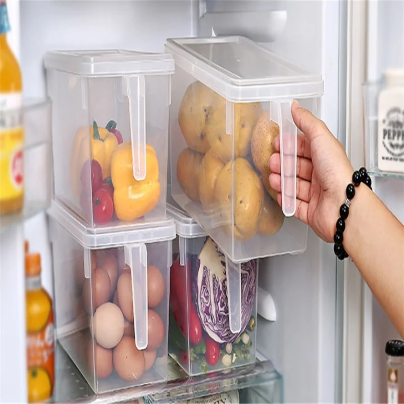 

Refrigerator Storage Box with Handle Plastic Fresh Box