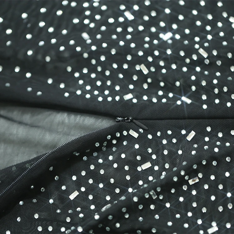 12AF016 cheap price hot drilling rhinestone mesh see through club wear sexy jumpsuits High Fashion Women Clothing