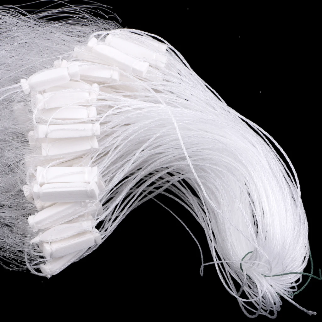 50m 3 Layer Fishing Fish Mesh Trap Nylon Clear with Float Monofilament Fishing Gill Net Gillnet Trap Fishing Nets Tackles Pesca
