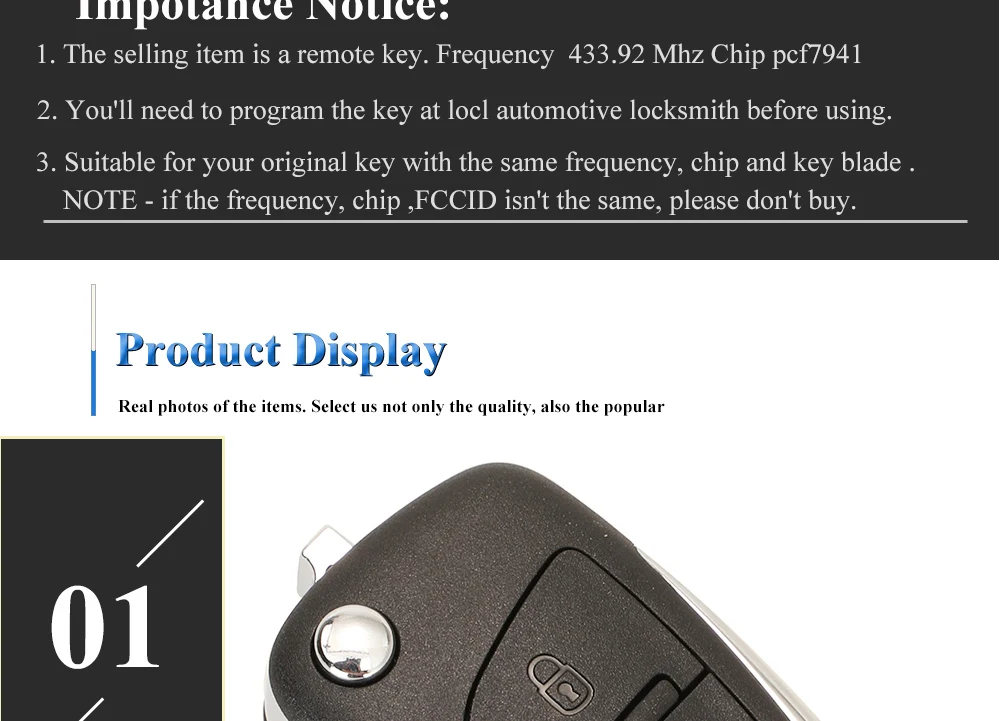 Keyforkess 5X OEM originale 433.92Mhz FSK ID46 PCF7941 Chip Flip Car Key per Citroen C4 c-quatre 3 pulsanti Auto pieghevole telecomando 12 Keyforkess 5X OEM originale 433.92Mhz FSK ID46 PCF7941 Chip Flip Car Key per Citroen C4 c-quatre 3 pulsanti Auto pieghevole telecomando - Haf788558d3b3426ebe19b85741733173d