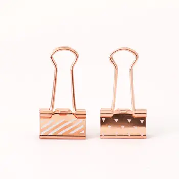 

20pcs/box 19mm Paper Clip Rose Gold Metal Binder Clips Dot Strip Clamp Paper