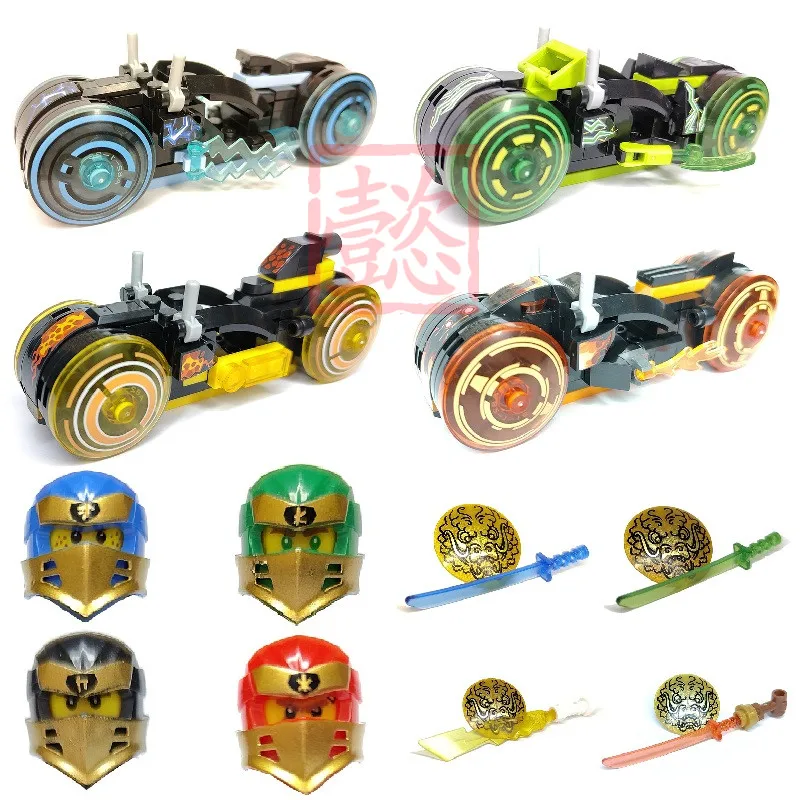 4 Types Ninja Motor Motorbike Motorcycle Teams Suit Model Figures Building Blocks Kids Toys Bricks Gift for Children Boys | Игрушки и