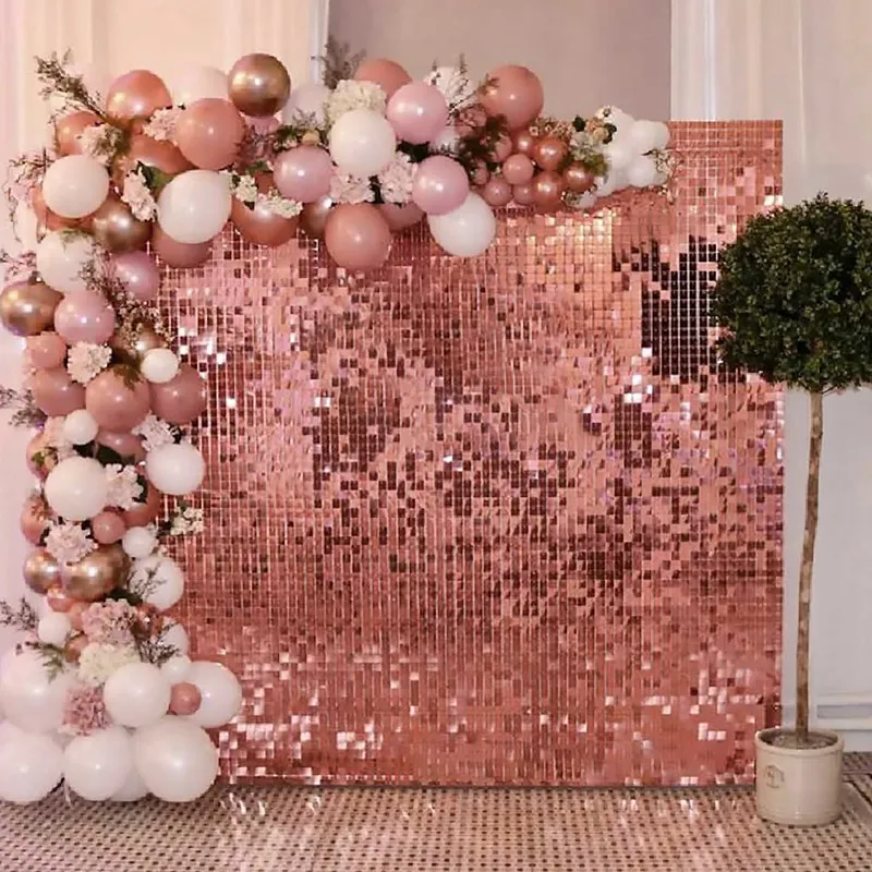 HTPER Lot De 2 Rideaux à Paillettes Dorées - 3 X 3 M - 1,5 X 3 M