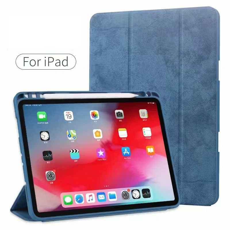 

Folding Flip Cover For iPad Pro 12.9 2018 Case Pencil Holder PU Leather Smart Stand Soft Funda A1876 For iPad Pro 12.9 2018 Case