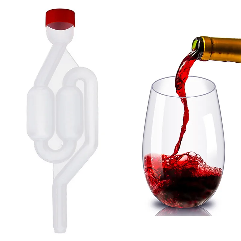 

Wine Seal Exhaust Valve Straw Home Brew Wine Fermentation Airlock Sealed Plastic Air Lock Check Water Sealed Valves Eco Friendly