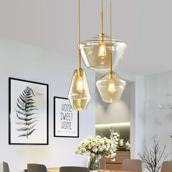 

Nordic Creative LED Cafe Chandeliers Modern Glass Loft Chandelier Lighting Bedroom Light Fixtures Restaurant Ceiling Chandelier