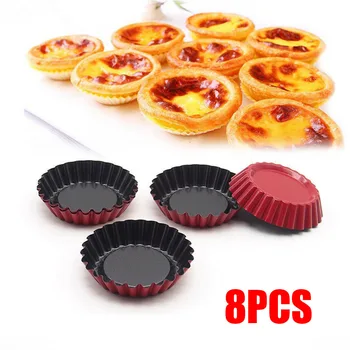 

50/20/10/8*Egg Tart Mould Mini Pie Tart Quiche Shortcake Nonstick Pan Mold Cake Baking Carbon Steel Bakes Uniformly