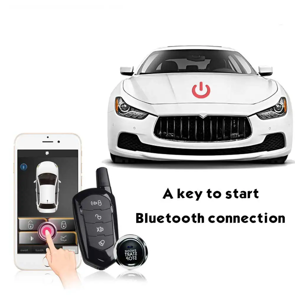 car alarm system remote start kit for central locking auto stop button signaling PKE keyless entry keychain | Автомобили и