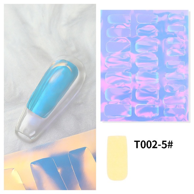 Aurora Ice Cube Cellophane Large Transfer Papers Dreamy Transparent Laser Shiny Candy Sticker for Nail Art Decal 10.8*8.5cm