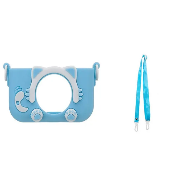 Children Kids Camera Educational Toys for Baby Gift Mini Digital Camera 1080P Projection Video Camera with 2 Inch Display Screen Blue Cat Case Only