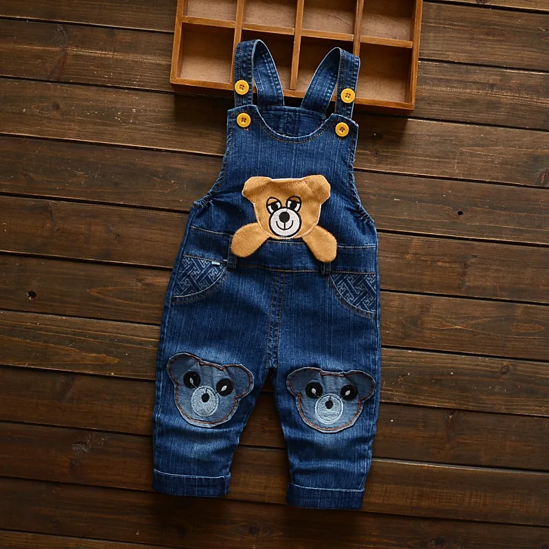  IENENS Toddler Boy's Denim Overalls Baby Cartoon Dungarees Infant Long Pants Kids Boy Jeans Jumpsui